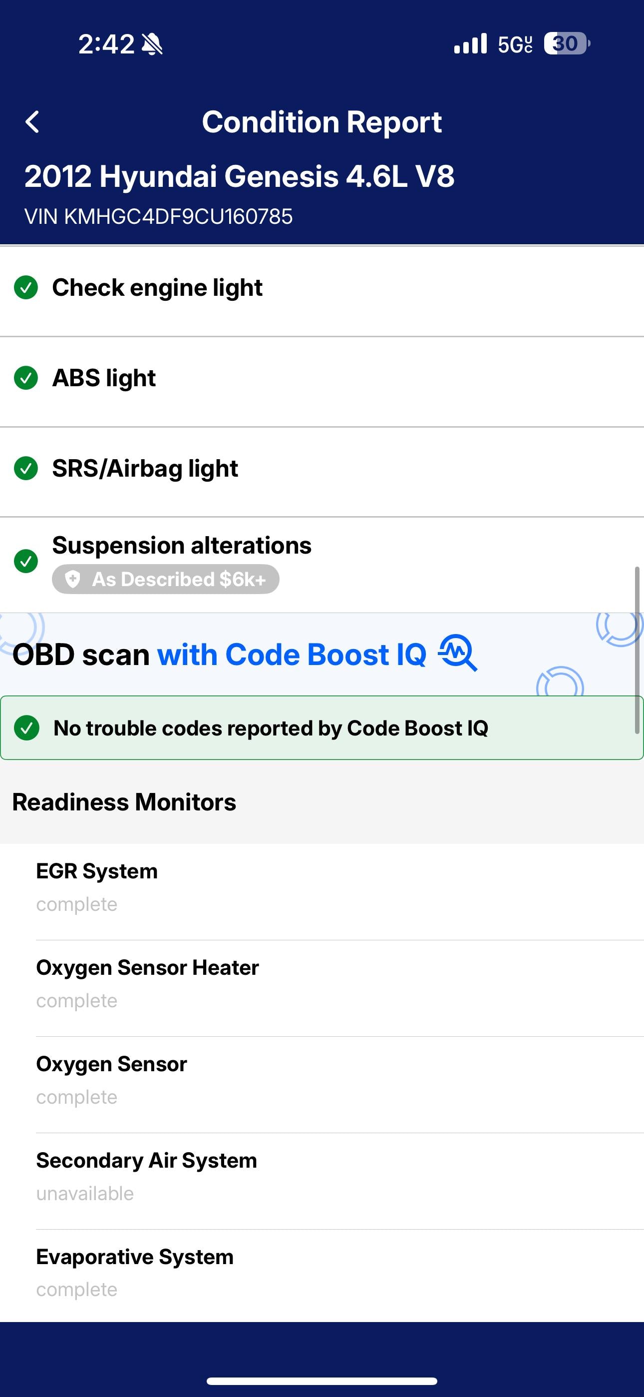 2012 Hyundai Genesis · 4.6L V8